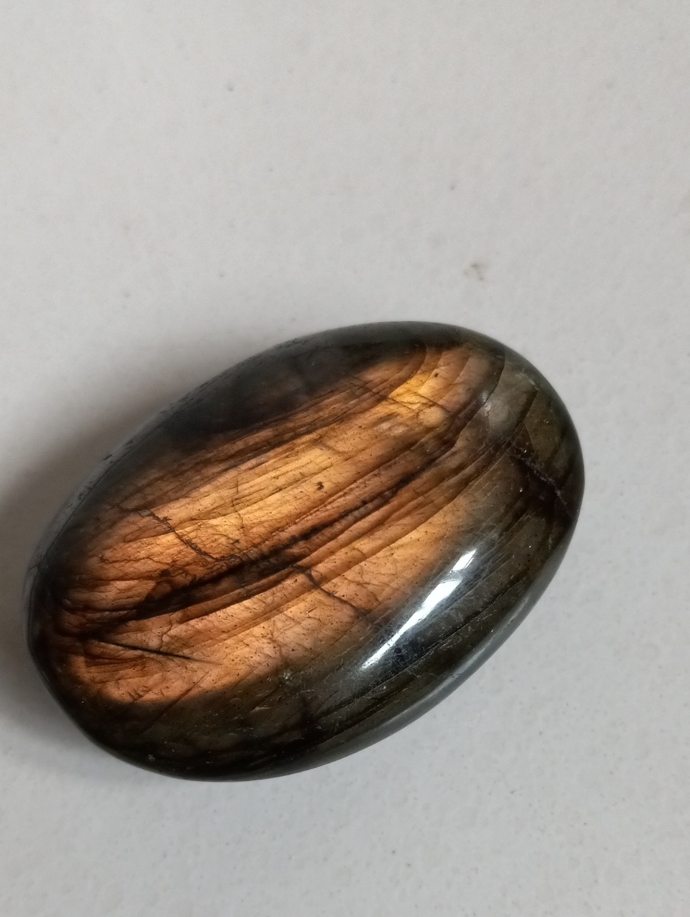 Polished Sunset Flash Labradorite Palm Stone!!